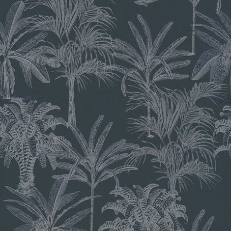 BRICOFLOR Papier peint Noir / Anthracite | Papier peint Gris Bureau Couloir Cuisine Chambre (à coucher) Salon - 10,05 x 0,53 m (1/5)