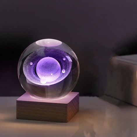 Boule De Cristal - Veilleuse À Led - Décoration Intérieure Bureau Salon Chambre - 6 X 6 Cm - 1 Pièce (1/4)