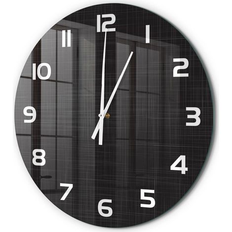 Horloge Murale Ronde Décoration Maison Classique Verre Trempé Silencieuse Texture de lin fi 60 cm (1/5)