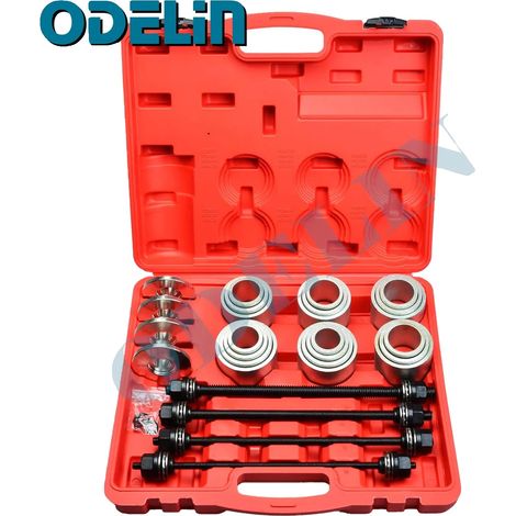 Juego de herramientas de empuje y tracción para manguitos, fabricadas en acero al carbono, diámetro del manguito de 34 a 72 mm, peso de 1,98 kg, incluye varillas M10-M16, ideal para extraer casquillos (1/5)