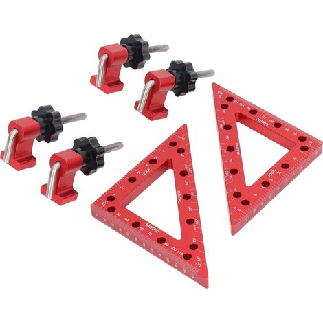 Serre-joint d'angle à angle droit rouge, forme triangulaire, haute dureté, pour le travail du bois (1/5)