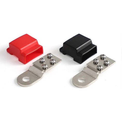 Barres omnibus en cuivre étamé 2340 à montage sur bornes de batterie 32 V 100 A avec vis en acier inoxydable pour véhicules marins, voitures, bateaux et camping-cars (1/5)
