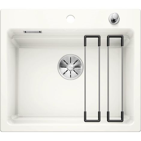 ETAGON 6 – Évier de Cuisine en Céramique pour Meubles Bas de 60 cm de Large – Céramique – Blanc – 525156 (1/5)