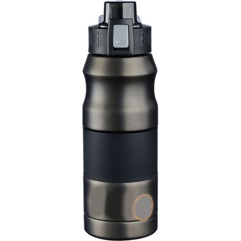 Bouteille Isotherme en Acier Inoxydable 680ml Grande Capacité Portable pour Randonnée Noir (1/5)