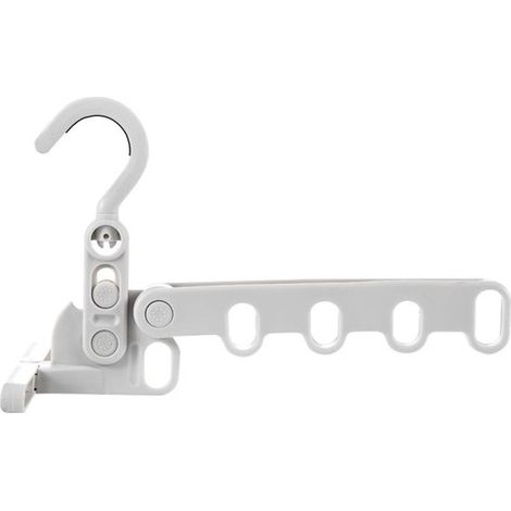 Tragbarer, faltbarer Kleiderständer mit 5 faltbaren Haken, leicht, robust und platzsparend – ideal für Reisen, Zuhause, Badezimmer und hinter Türen. (1/5)