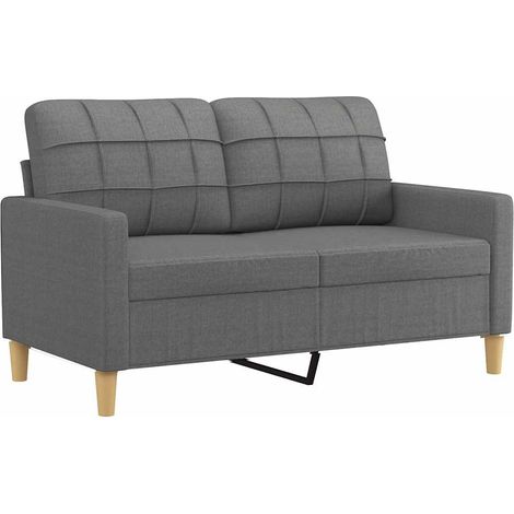 Zweisitzer Sofa Dunkelgrau 120 cm Stoff