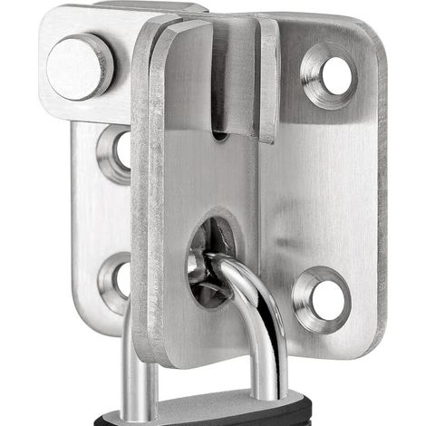 Loquet coulissant en acier inoxydable pour porte de garage, salle de bain, garage, fenêtre, ouverture à gauche, argenté, petit modèle (1/5)