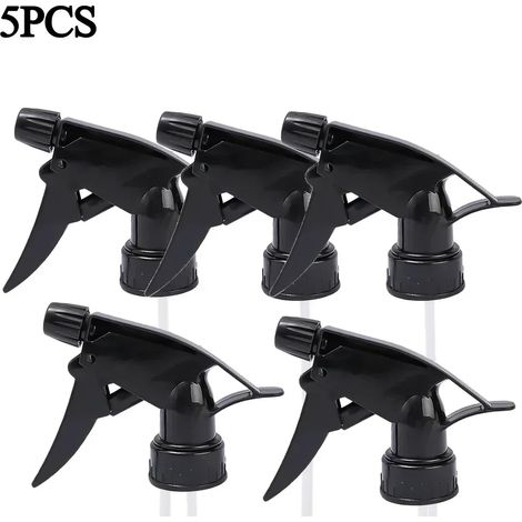 (Noir - Lot de 5) Pulvérisateur à gâchette pour bouteille de boisson, arrosoir universel, bouton-poussoir pour arrosage de plantes de jardin (1/5)