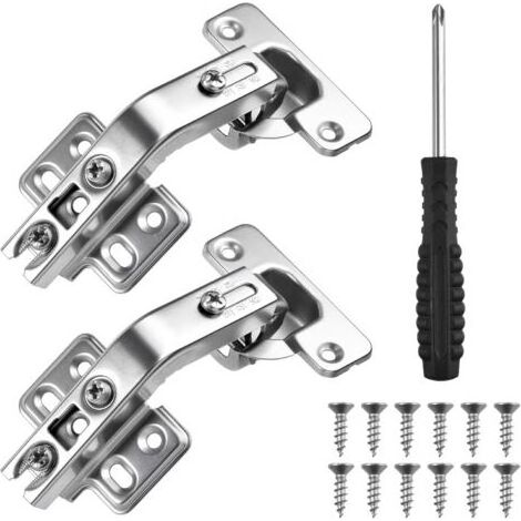 Lot de 2 charnières à 135 degrés Lazy Susan à recouvrement complet pour armoires d'angle, portes pliantes, en acier laminé à froid (1/4)