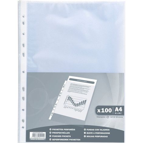 100 Pochettes perforées grainées
