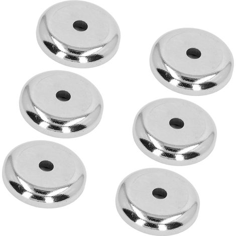 10 Stück silberne NdFeB-Magnete, vernickelt, Neodym-Eisen-Bor, Edelstahl, Senkloch-Topfmagnete (1/5)