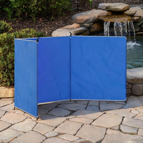 Paravent de camping bleu en polyester (1/5)
