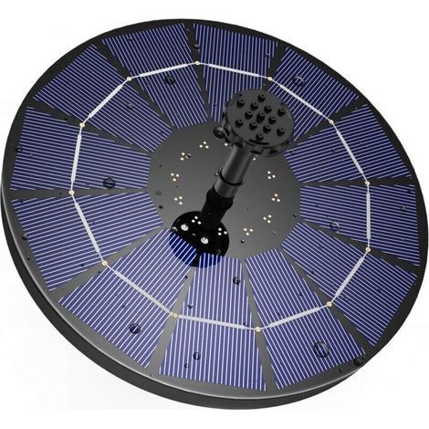3.5W Outdoor Floating Solar Fountain, Solar Pond Pump with Battery and 6 Nozzles, for Bird Bath Aquarium Garden Fountain (1/4)