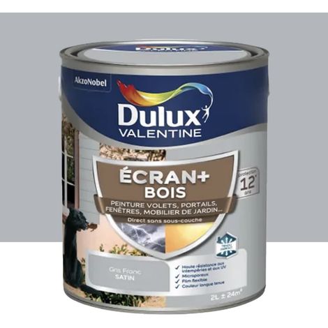 Peinture DULUX VALENTINE Ecran+ Bois Gris franc 2 L (1/4)