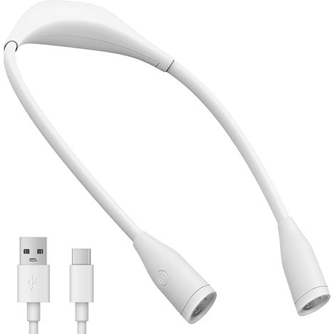 Lampe de cou LED rechargeable par USB , lampe de cou à trois réglages de couleur , adaptée à la lecture , au tricot et au jogging , lumière douce sans scintillement , [Classe énergétique A] (1/5)