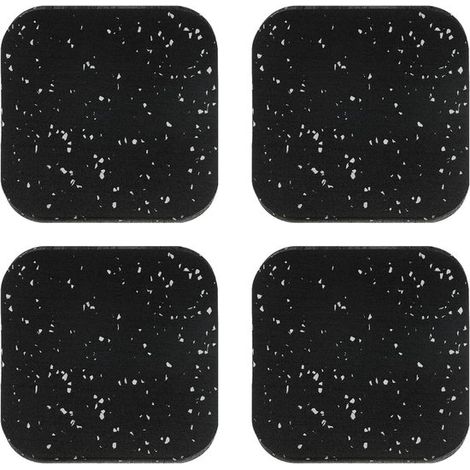 Tapis de protection pour tapis de course - Lot de 4 - Coussinets amortisseurs - Tapis de sol en caoutchouc anti-vibrations pour machine à laver - Convient aux appareils d'entraînement - 10 x 10 x 1 cm (1/5)