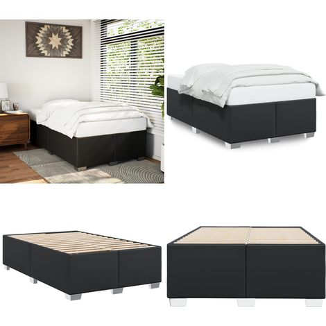 vidaXL Bettgestell Schwarz 120x200 cm Kunstleder