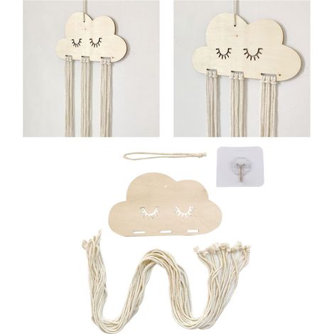 Wandmontierter Organizer für Haarspangen mit Quasten, dekorative Aufbewahrung für Haaraccessoires (1/5)
