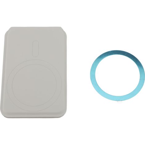 Tisch-Handyhalterung mit magnetischem Ring aus PU-Leder, verstellbares, faltbares Stativ mit mehreren Winkeln für Videoanrufe, grau und weiß (1/2)