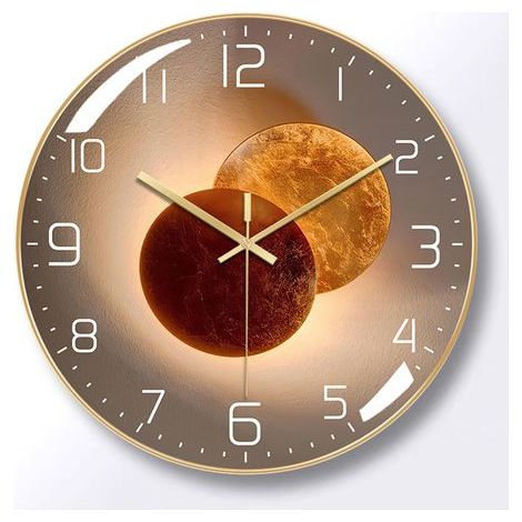 30cm Horloge Murale Design Moderne Silencieuse, Horloge Murale Mute Silencieuse Pendule Murale, Horloge Murale Digitale - Or Rose (1/5)