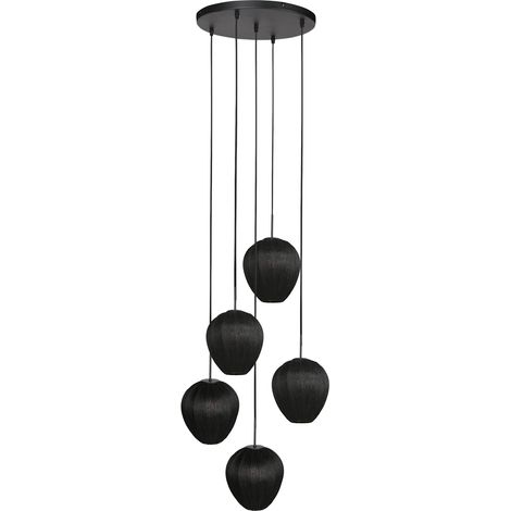 Mexlite - suspension - HaloSwap - noir - lin - Ø 40cm - E27 - (1/4)