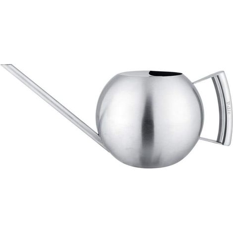 Arrosoir en acier inoxydable grande capacité, finition brossée, adapté aux plantes de jardin (1000 ml) (1/5)