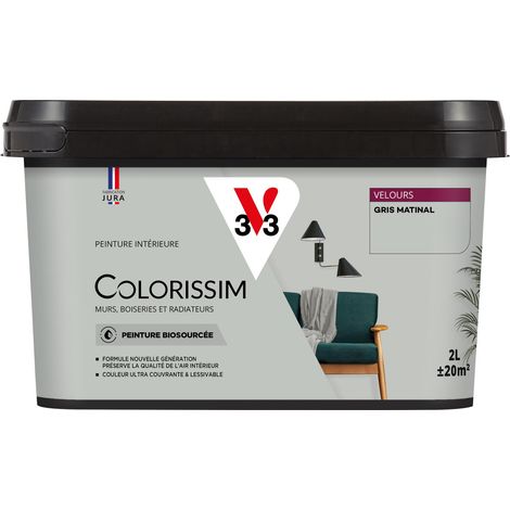 Peinture murale intérieure Colorissim® V33 Gris matinal Velours 2L