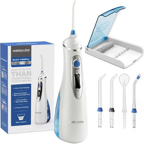 V400Plus Kabelloser, tragbarer Munddusche – Mundhygiene – Kompakt und wiederaufladbar – Für Reisen und Zuhause – Für Erwachsene