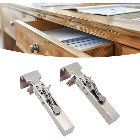 Abrazadera ajustable de acero inoxidable para puertas de cajones con nivel de burbuja y pasador de madera. (1/5)