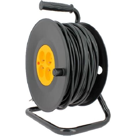 Enrouleur Électrique 4 Prises 16a/230vac - 3g1,5 - 50 Mètres + Coupe Circuit