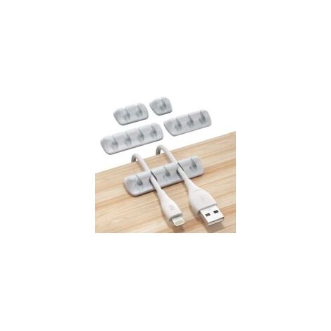 Organizzatore di cavi da scrivania - Confezione da 5 - Clip fisse in silicone per cavi - Crezuo