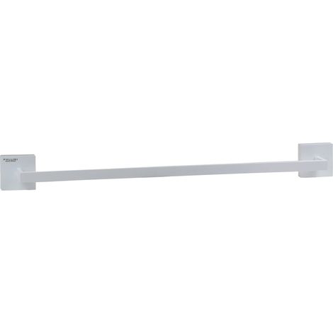 Toallero de latón para lavabo de 50 cm de largo Pollini Cube P1006  Blanco mate
