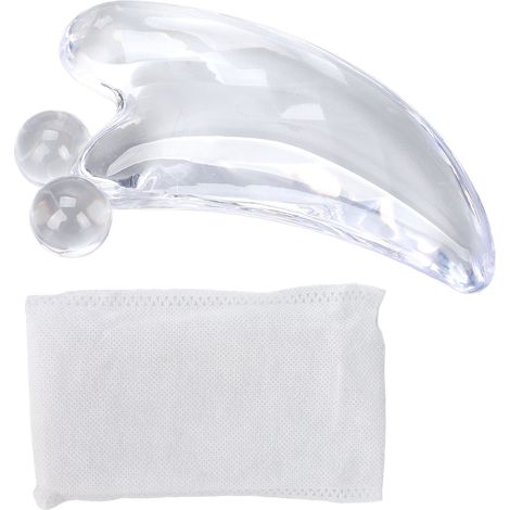 Lot de 2 Grattoirs de Massage Transparents pour Visage et Corps, Outil de Gua Sha Portable, Thérapie des Points de Déclenchement, Soin SPA, Pierre de Scraping en Résine (1/5)