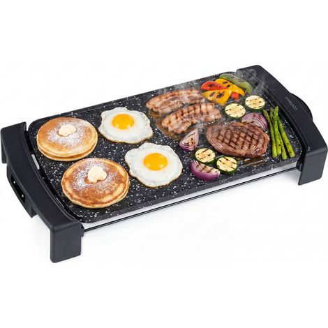 2150W Plancha Chauffante Électrique, Plaque de Cuisson avc Plaque Lisse , 2 Zones Antiadhésives, Température Réglable avec Voyant, Poignées Froides (1/5)
