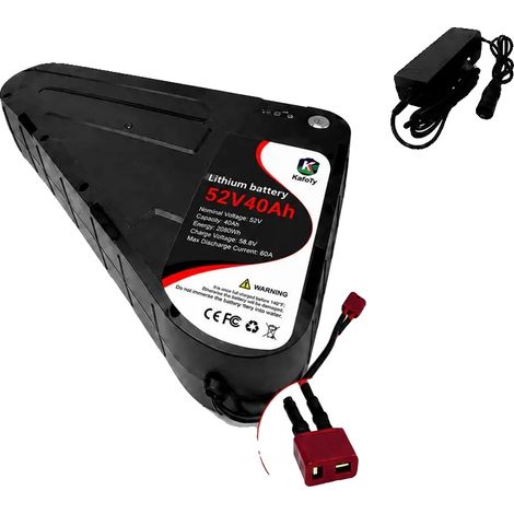 Batería para bicicleta, capacidad de 52 V, carcasa rígida impermeable, 52V40AH-T (1/2)