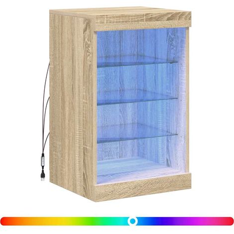 Maison Exclusive - Credenza con Luci LED Rovere Sonoma 41x37x67 cm