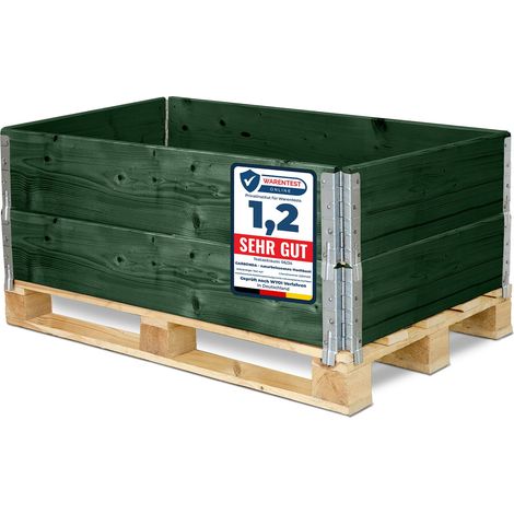 Garronda cadre en bois pliables pour palette boîte de rangement en bois cadre en bois (sans palette) Vert 2 Pièces 120x80x20 cm GD-0096