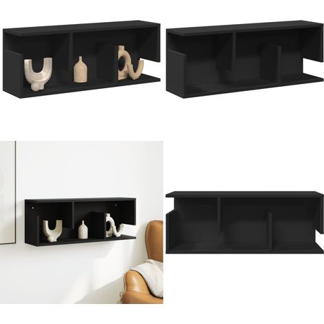 vidaXL Wandschrank 80x20x30 cm Schwarz Holzwerkstoff (1/5)
