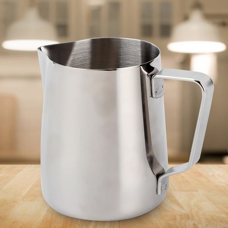 Milchaufschäumkännchen aus Edelstahl, Kunstkännchen, Kaffeekanne, Latte-Becher für Zuhause, Café, 350 ml (1/5)