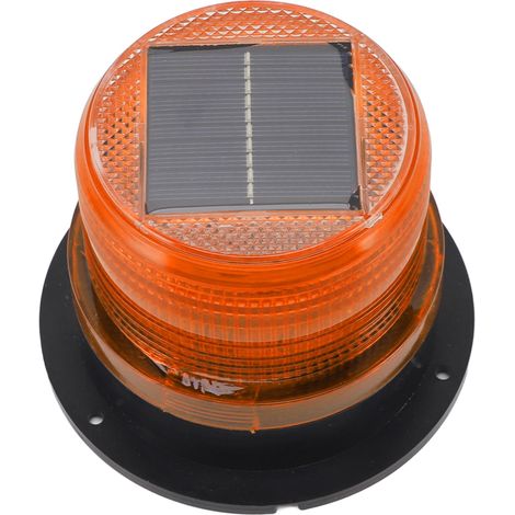 Balise solaire d'alerte 8 LED capteur jour/nuit batterie 1200mAh feu stroboscopique sécurité jaune chantier route (1/5)