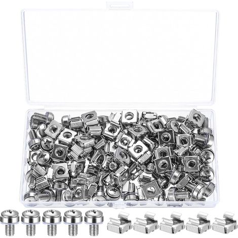 110 pièces/55 sets écrous à cage M6x16 mm + vis pour rack serveur (1/5)