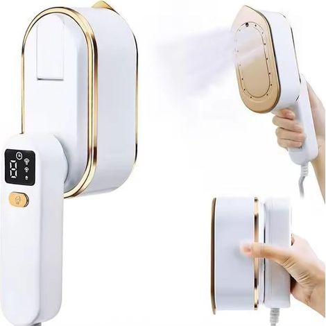Défroisseur Vapeur Portable 1200 W, écran Numérique Réglable sur 3 Niveaux, Chauffe en 10 S, pour La Maison, Les Voyages Et Les Dortoirs. White