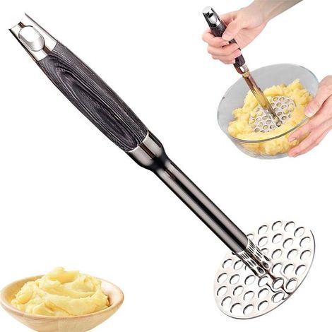 Schiacciapatate con anello per appenderlo, schiacciapatate, pressa per patate, schiacciapatate, pressa per patate in acciaio inox, schiacciapatate, utensile da cucina, Ede (1/5)