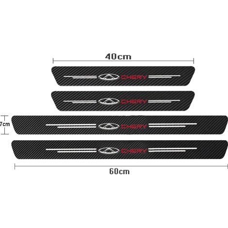 (4 pièces pour CHERY1) Seuil de porte de voiture pour Chery TIGGO 2 3 4 5 7 Pro 8 3X A1 QQ Arrizo,autocollants de pare-chocs de coffre en fibre de carbone,accessoires (1/3)