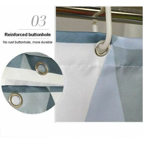 Tenda da doccia 200 x 220 cm, tessuto in poliestere impermeabile, antibatterico, antimuffa, lavabile (1/3)