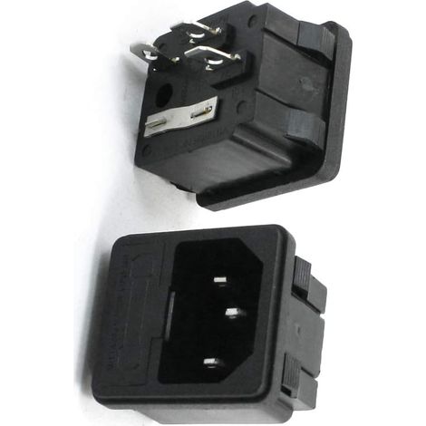 Platte Halter 2pcs AC 250 V 10A C14 Inlet Power-Lochschaufel handlochschaufel mit Sicherung
