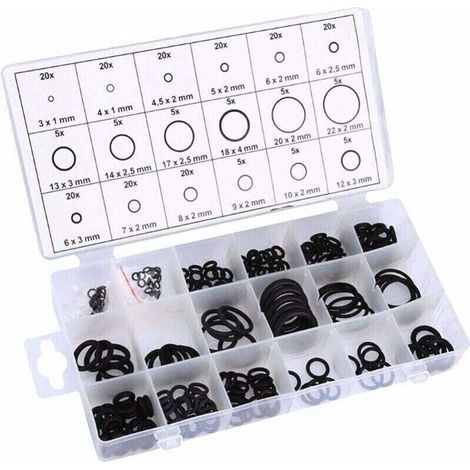 225-teiliges O-Ring-Sortiment aus Gummi, 18 Größen, Dichtungssatz, universelles O-Ring-Sortiment, für die Reparatur von Kfz-Armaturen (1/5)