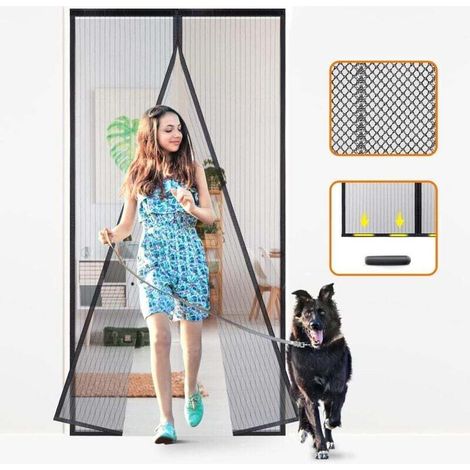 Moustiquaire Magnétique Porte 100x210 cm Auto-Obturante Résistante Pour Enfants Et Animaux Domestiques