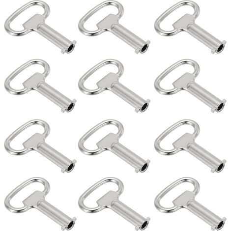 6mm/0,24" Trou Douille Clé Clés, 12 Paquet Zinc Alliage Électrique Armoire Gaz Eau Compteur Interrupteur Sécurité Clé pour Placard Panneau Serrure (1/5)