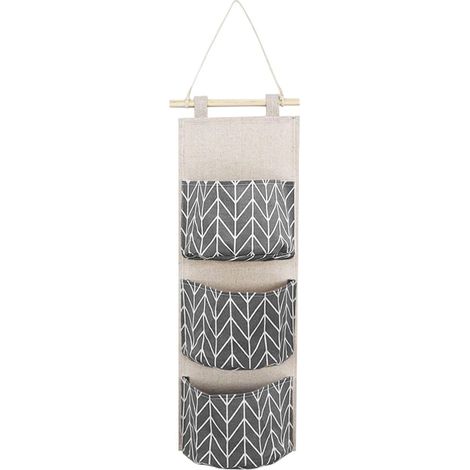 Sac de Rangement Suspendu avec des Poches, sac de Rangement Mural Pratique de Multicouche, sacs de Rangement en Coton et Lin Imperméable, (1/5)